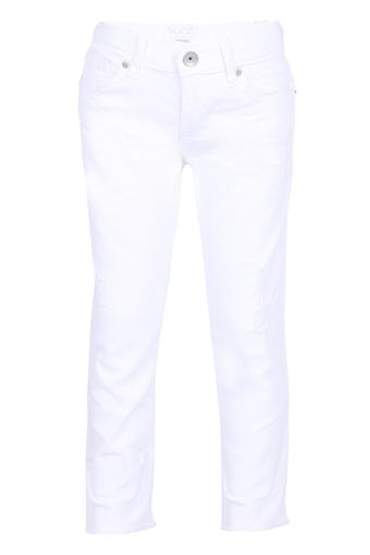coated white jeans