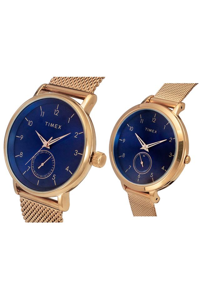 Buy TIMEX Joy Of Love Pair Stainless Steel Blue Dial 43 x 38 mm Analog  Watch for Men - TW00PR293 | Shoppers Stop