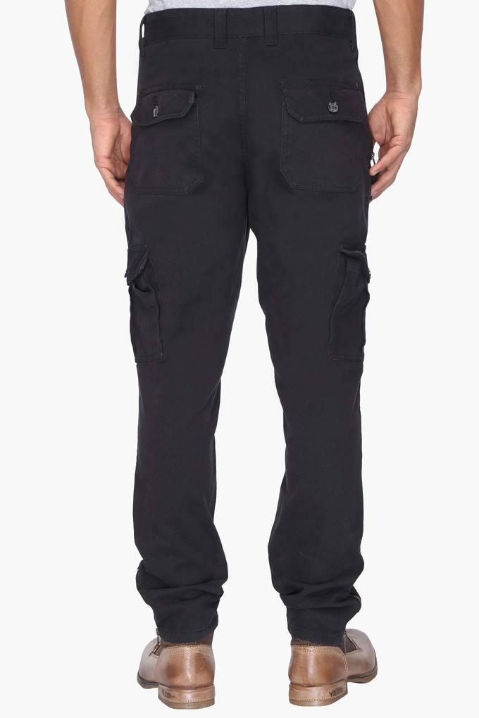 Cargo Pants with Marble & Matte Chain - Black | Manière De Voir USA