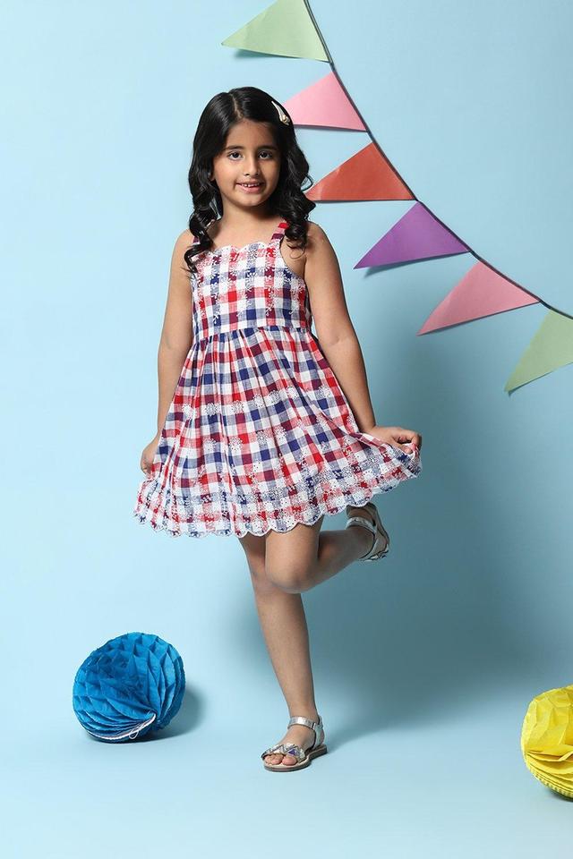 Buy BIBA GIRLS Pink Printed Cotton Round Neck Girls Dress | Shoppers Stop