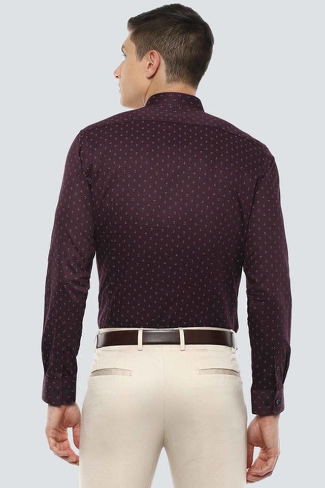 Printed Cotton Slim Fit Mens Work Wear Shirt