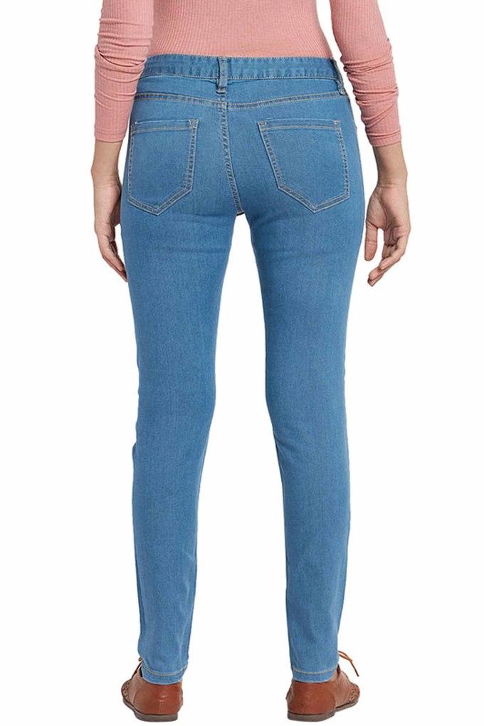 Buy GO COLORS Light Blue Womens Solid Mid Rise Jeans