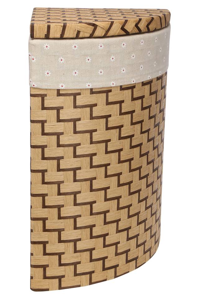 Buy BACK TO EARTH Brown Triangular Corner Wooden Finish Basket Weave