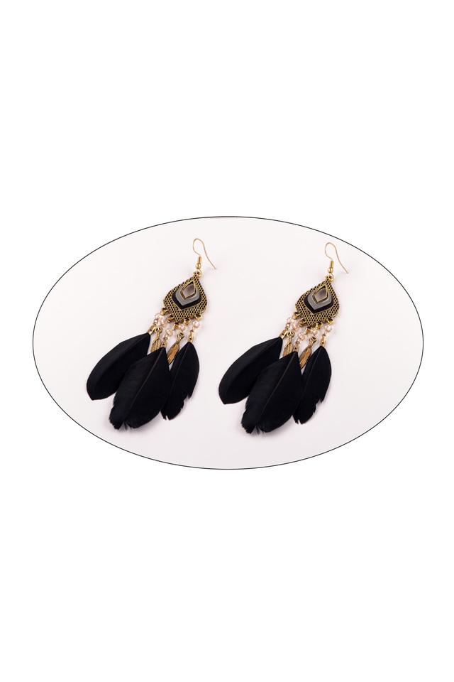 Black Suede Feather Earrings - Shop Handmade Leather Earrings | The Jewelry  Junkie