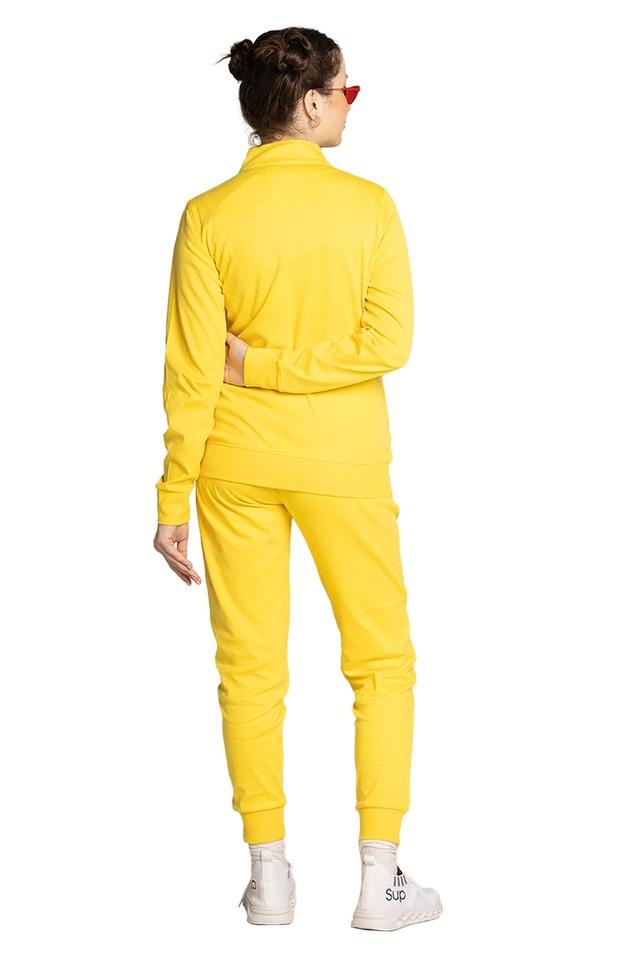 Buy EDRIO Yellow Printed Cotton Regular Fit Womens Tracksuit with