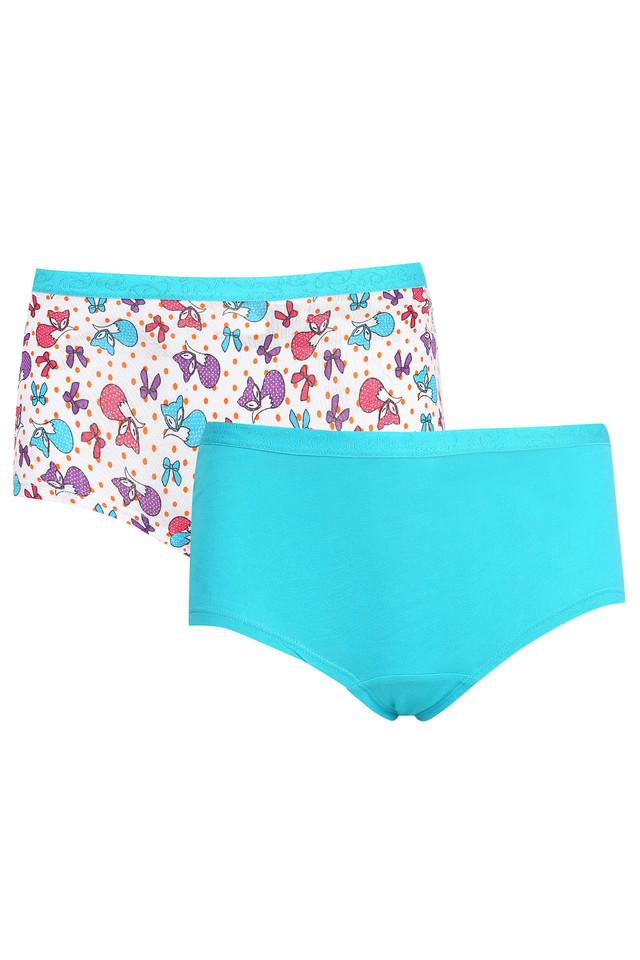 Girls Printed and Solid Boy Shorts - Pack of 2