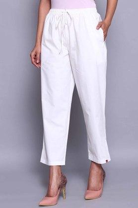 Biba Bottoms  Buy Biba Off White Cotton Flax Pants Online  Nykaa Fashion