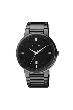 Citizen men's black dial stainless steel bracelet on sale watch