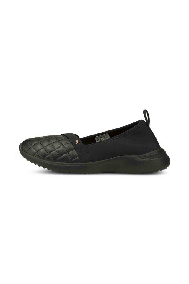 Black leather slip hot sale on trainers womens