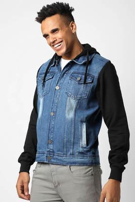 Color block outlet denim jacket mens