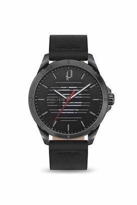 Buy POLICE Mens Gunmetal Dial Leather Multi Function Watch