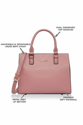 Buy LAVIE Pink Zipper Closure PU Synthetic Womens Casual Satchel