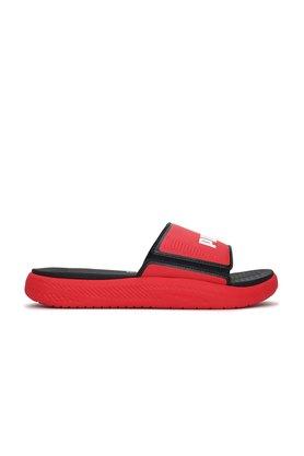 Puma slides cheap fur red