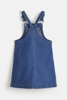 Being Naughty Girl's Blue Skirt Dungaree With Pink Sleeveless Top Set