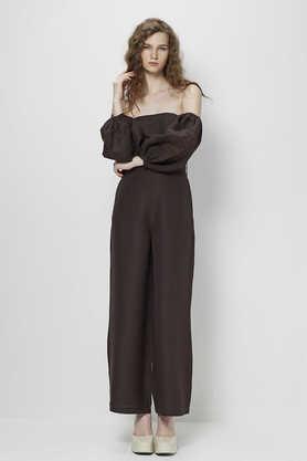 Buy COVERSTORY Brown Solid 3 4 Sleeves Linen Blend Women s Regular