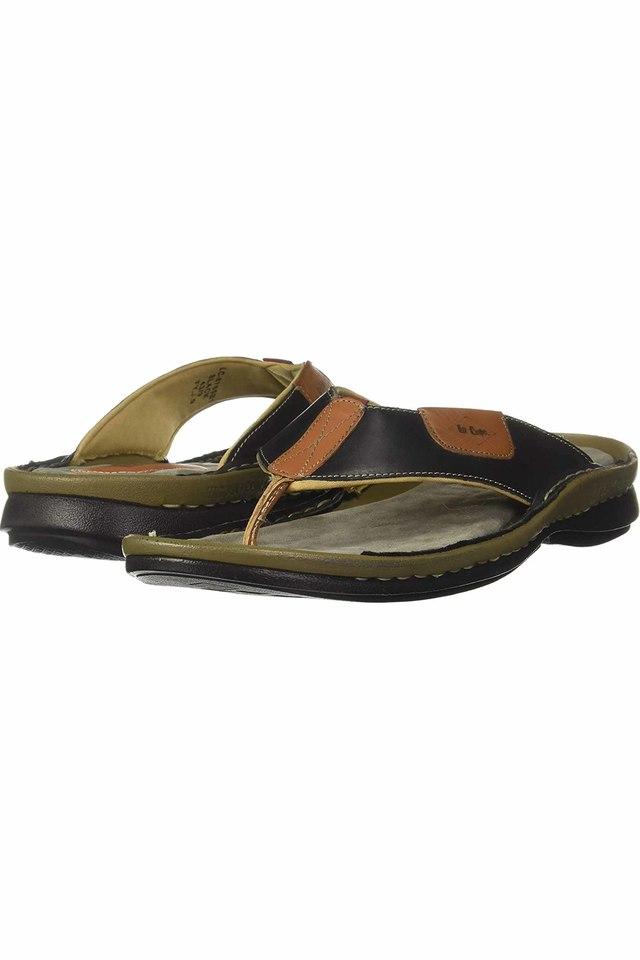 Buy Lee Cooper Men Black Leather Sandals - Sandals for Men 1302405 | Myntra