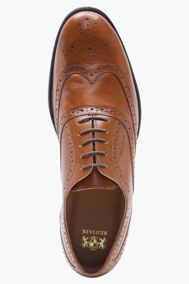 Red tape men's tan leather sales formal shoes