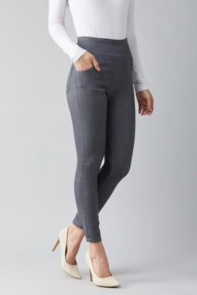 Buy online Grey Cotton Jeggings from Jeans & jeggings for Women by Fck-3  for ₹899 at 10% off