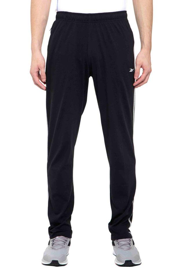 Buy REEBOK Black Solid Cotton Regular Fit Mens Sports Pants Shoppers Stop