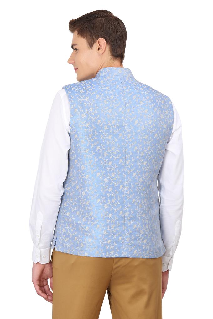 Buy Raymond Khadi Fabric for Modi Jacket (1.5 Meters, Unstitched) Spa Blue  Color at Amazon.in