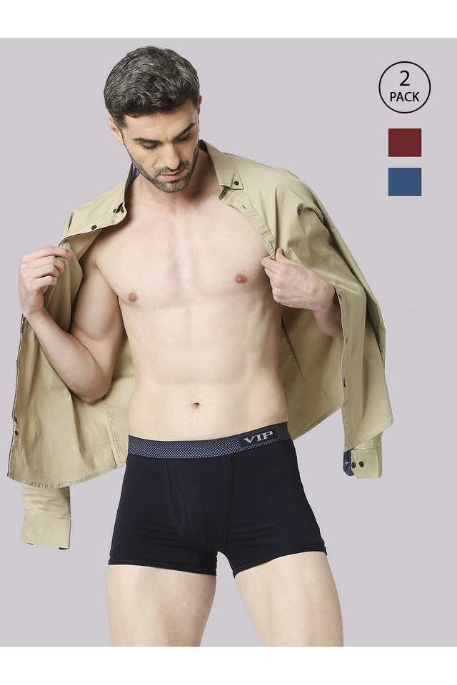Buy VIP Multi Sensory Men s Snug Fit Micro Modal Trunks Pack of 2 Assorted Colours Shoppers Stop