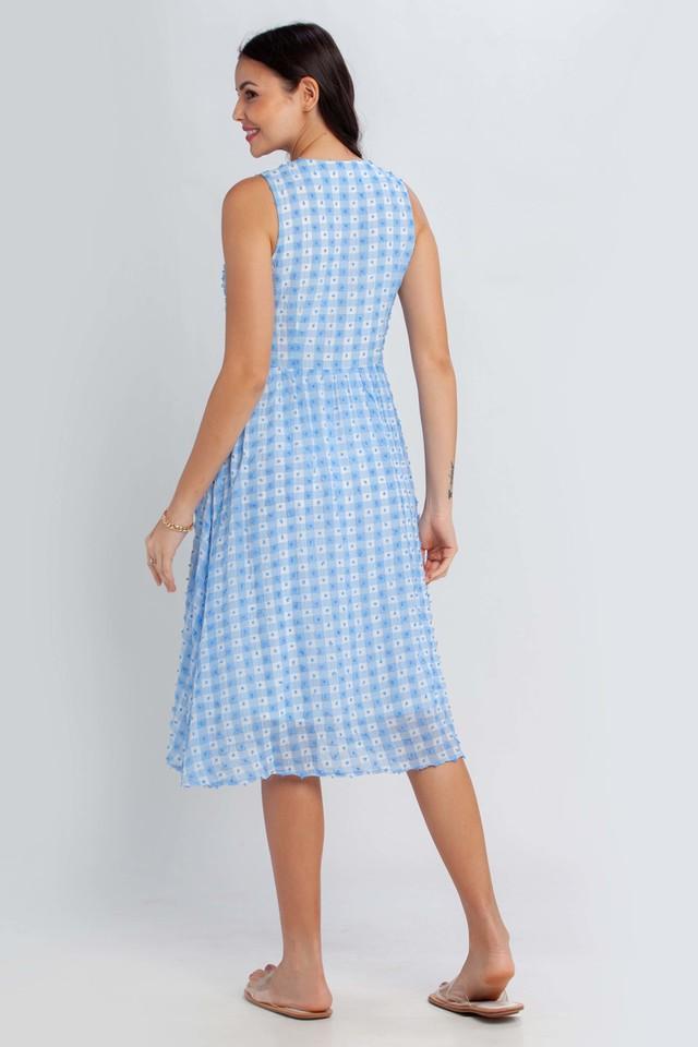 Checks Polyester V Neck Women s Dress