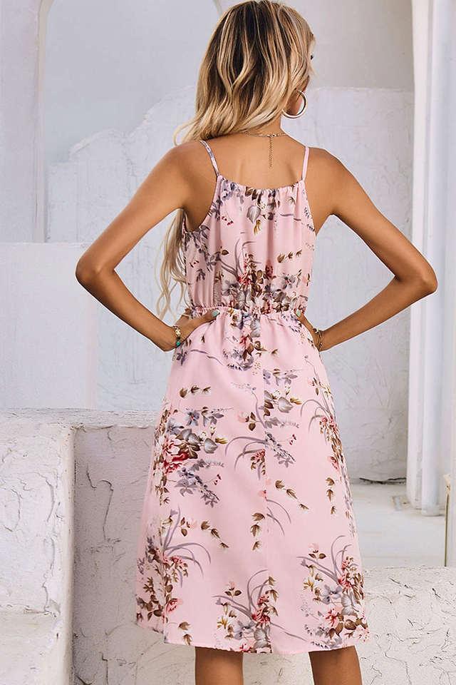 Floral dress, Summer Dress, Pink floral cotton dress, sleeveless maxi –  Nuichan