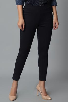 Womens Skinny Fit Solid Formal Treggings