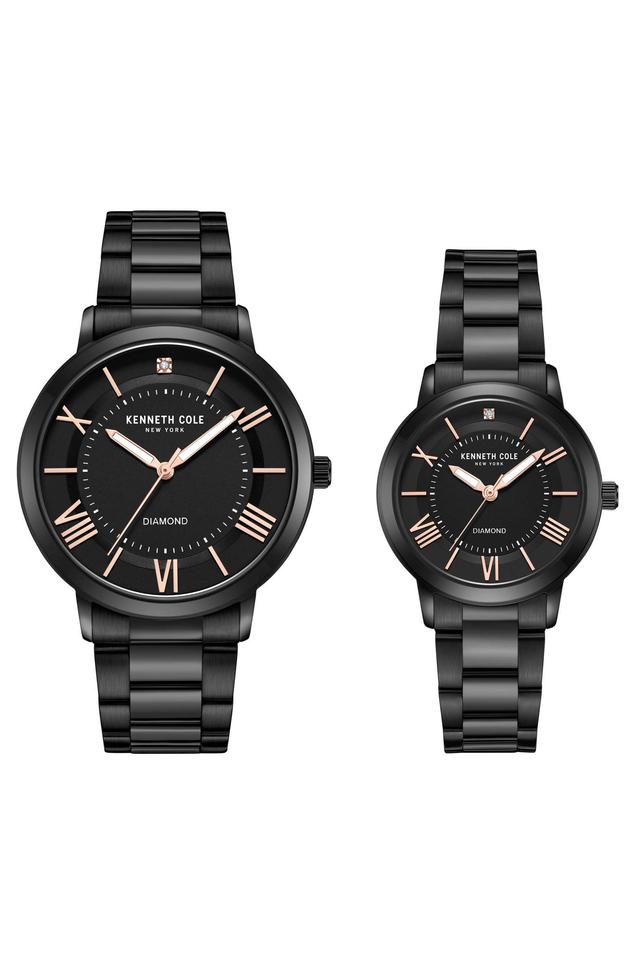 Buy KENNETH COLE Modern Classic 41 mm Black Dial Stainless Steel Analogue Watch For Couple Shoppers Stop