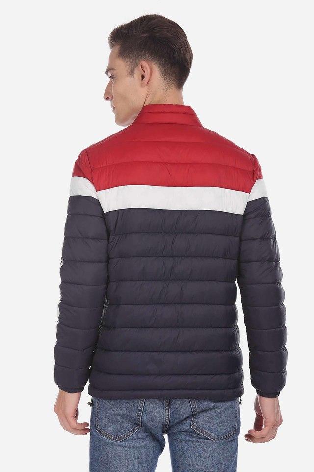 Buy U.S. POLO ASSN. Navy Mens Navy Colour Block Quilted Jacket