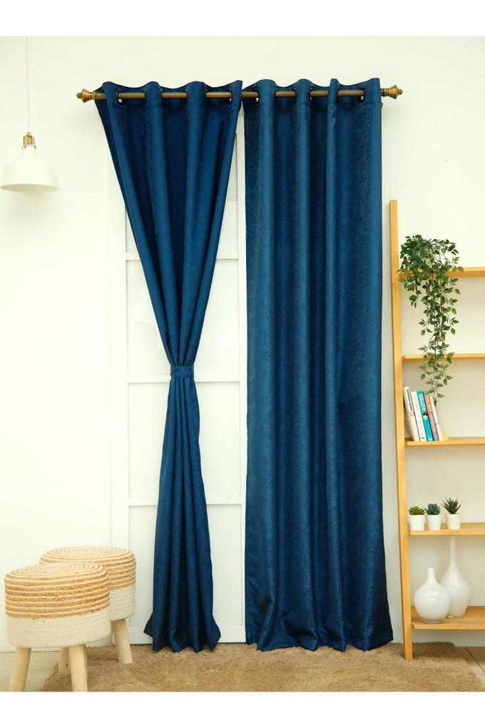 Royal blue store curtains