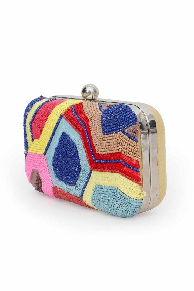 Button Closure Fabric Womens Casual Box Bag