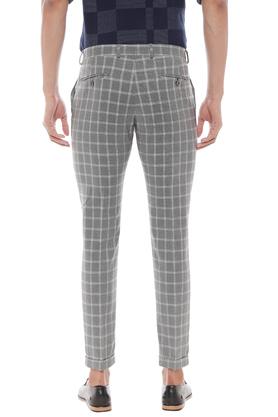 Dark Grey Plaid Formal Pants