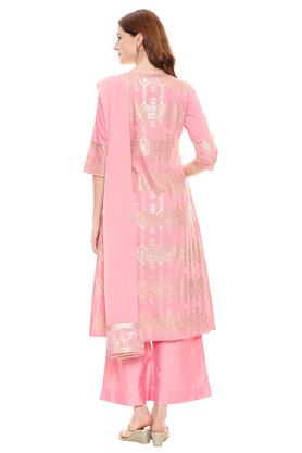 Buy AURELIA Womens Round Neck Printed Palazzo Suit Shoppers Stop