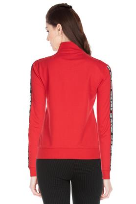 Womens Zip Through Neck Solid Sweatshirt