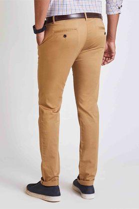 Buy INDIAN TERRAIN Solid Cotton Blend Slim Fit Mens Casual Trousers   Shoppers Stop