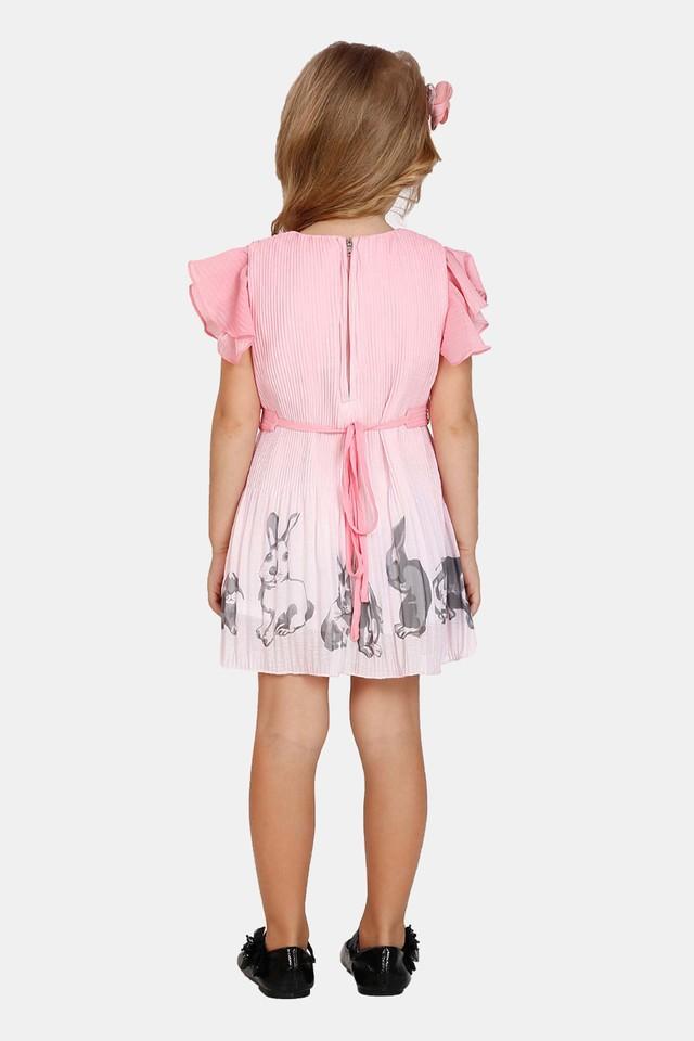 Girls Dress 2023 New Fashion Kids Solid Short Sleeve Princess Midi Dresses  For Girls 4 6