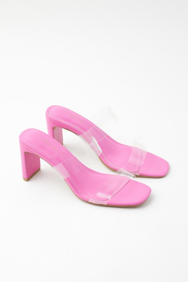 Hot pink low heel sandals hot sale