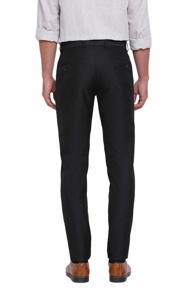 Buy TURTLE Black Structure Skinny Fit Mens Trousers  Shoppers Stop