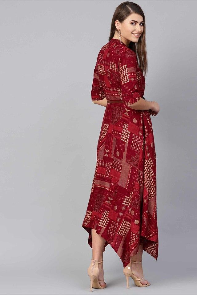 JUNIPER -  Maroon Ethnic Dresses - Main