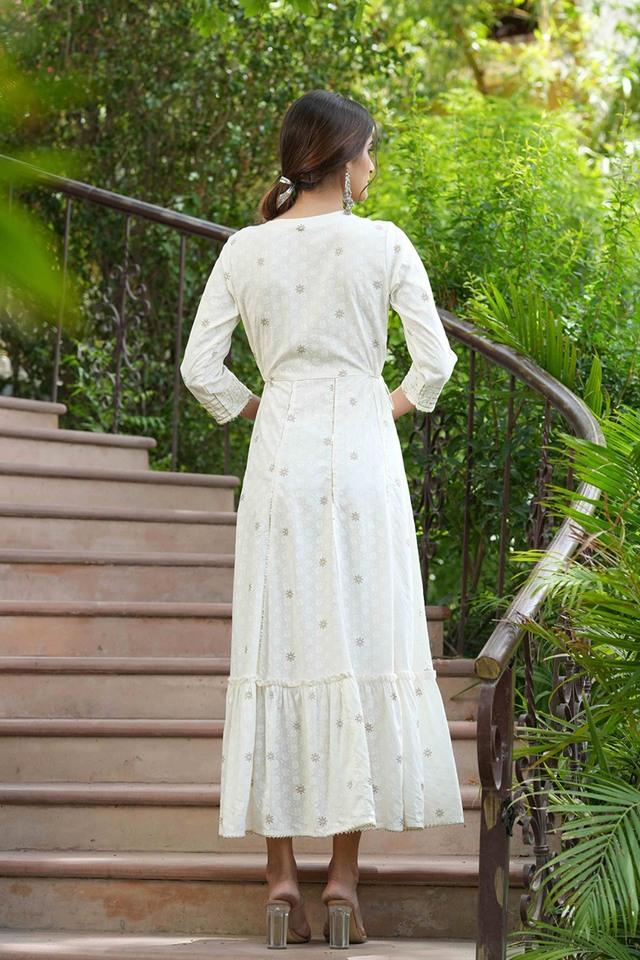 JUNIPER -  Off White Ethnic Dresses - Main