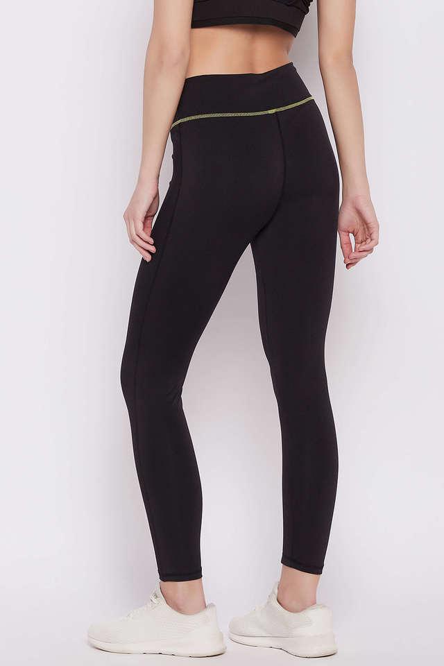 Buy CLOVIA High-Rise Active Tights in Black with Side Pocket