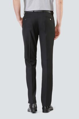 Buy STOP Black Solid Terry Rayon Slim Fit Mens Trousers