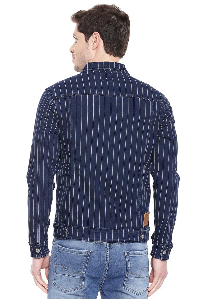 Buy Basics White Slim Fit Striped Jacket for Mens Online @ Tata CLiQ