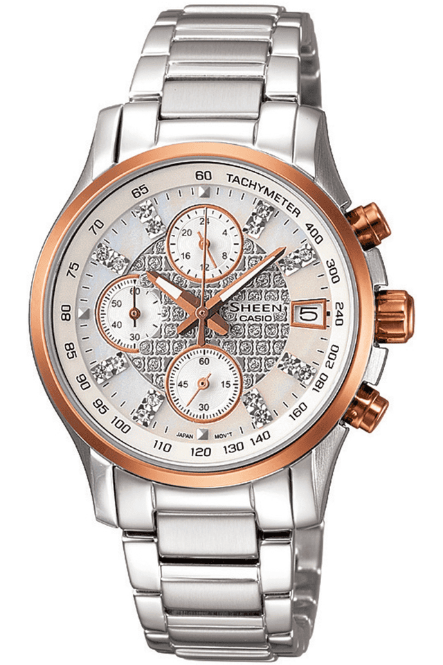 Casio women's chronograph on sale watch