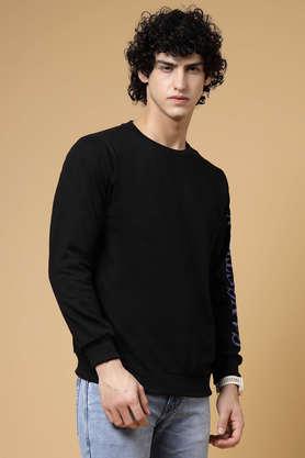 Oversized Fit Cotton Sweatshirt - Black - Men