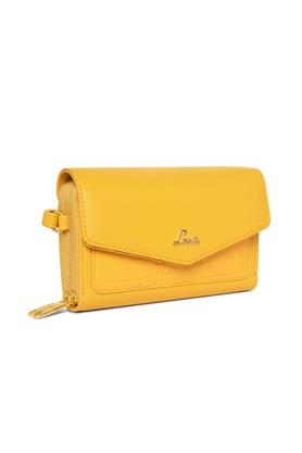 Buy LAVIE Yellow Gloss Zipper Closure PU Synthetic Womens Casual