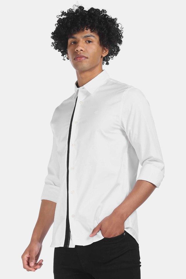 Calvin Klein Jeans Men Printed Casual White Shirt - Buy Calvin Klein Jeans  Men Printed Casual White Shirt Online at Best Prices in India