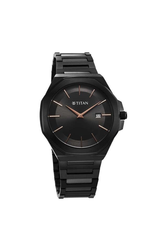 Buy TITAN Classique Slim III Stainless Steel Black Dial Analogue Unisex Watch Shoppers Stop