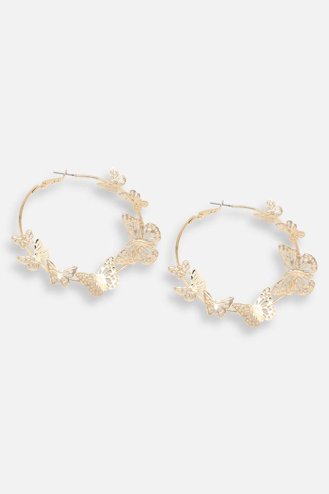 Mirrored Gold Signature Small Flower Hoop Earrings - Moe Moe Design